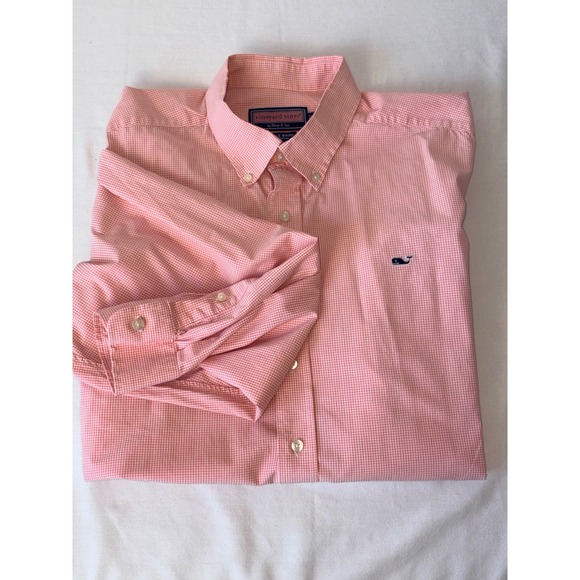 Vineyard Vines Other - Vineyard Vines Whale Shirt Mens XL orange Gingham Check Button Down 100% Cotton